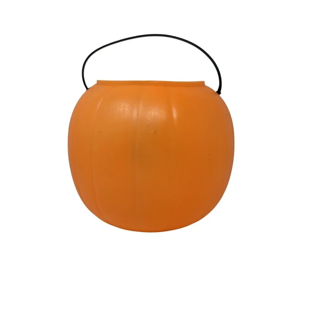 Vintage General Foam Plastics Halloween Jack-O-Lantern Pumpkin Candy Pail